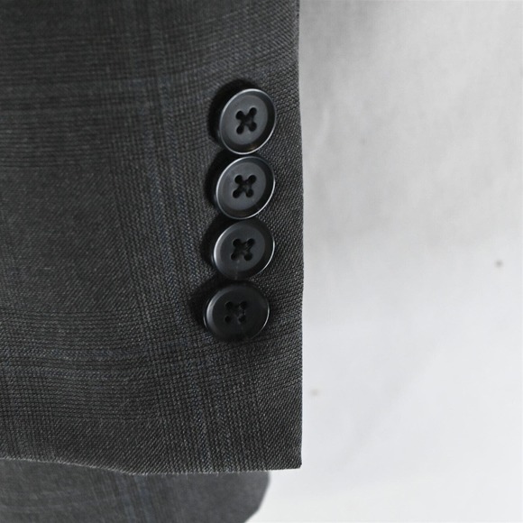 Made Cam Newton 44L Gray Plaid 2Btn Suit Jacket Blazer Sport Coat - Picture 6 of 10